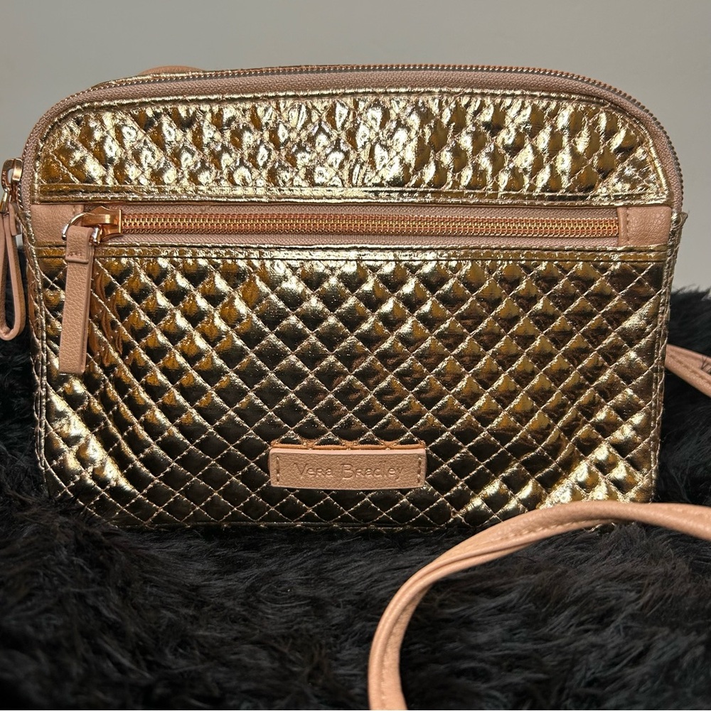 Vera Bradley RFID Little Crossbody Bag - Rose Gold Shimmer